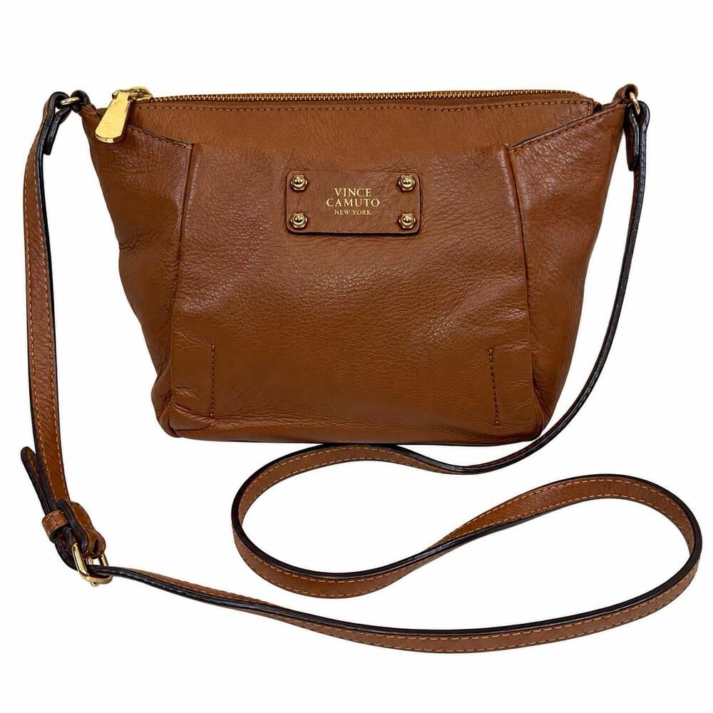 Vince Camuto Hila Genuine Pebbled Leather Crossbody In Mocha Bisque